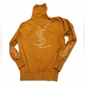 Yves Saint Laurent Tan Cowl Neck Sweater